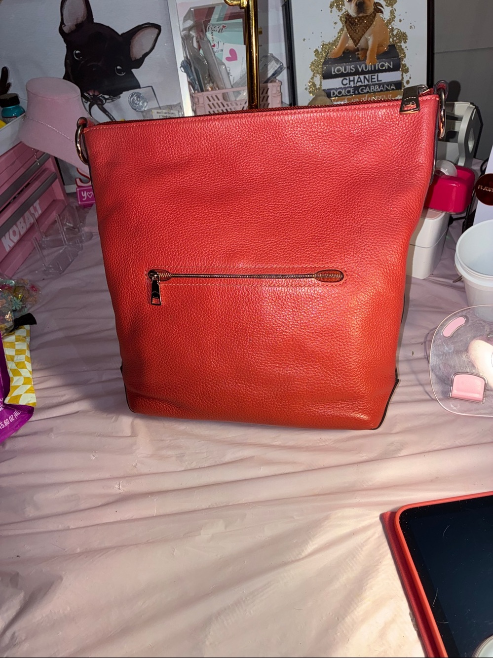 Coach Coach Abby Duffle in a salmon pink color pebbled leather bag! - Picture 2 of 13